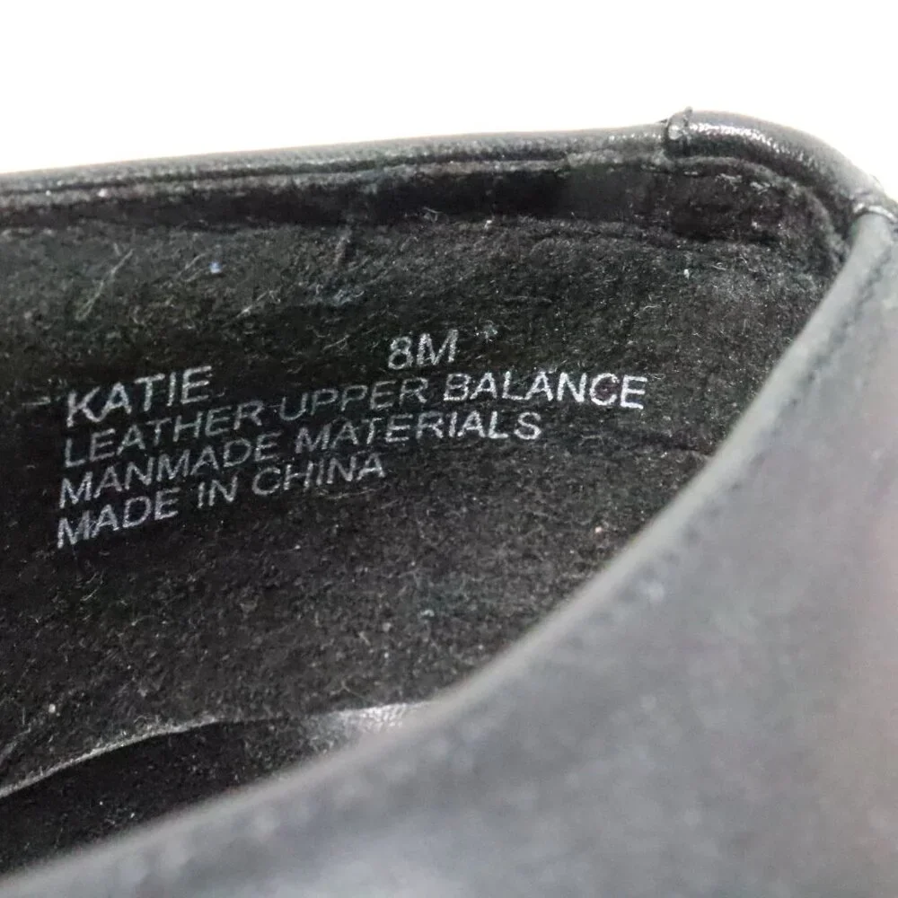 Croft & Barrow Womens 8M Katie Black Leather Chunky Y2K Square Toe Loafer Shoes - Picture 10 of 10